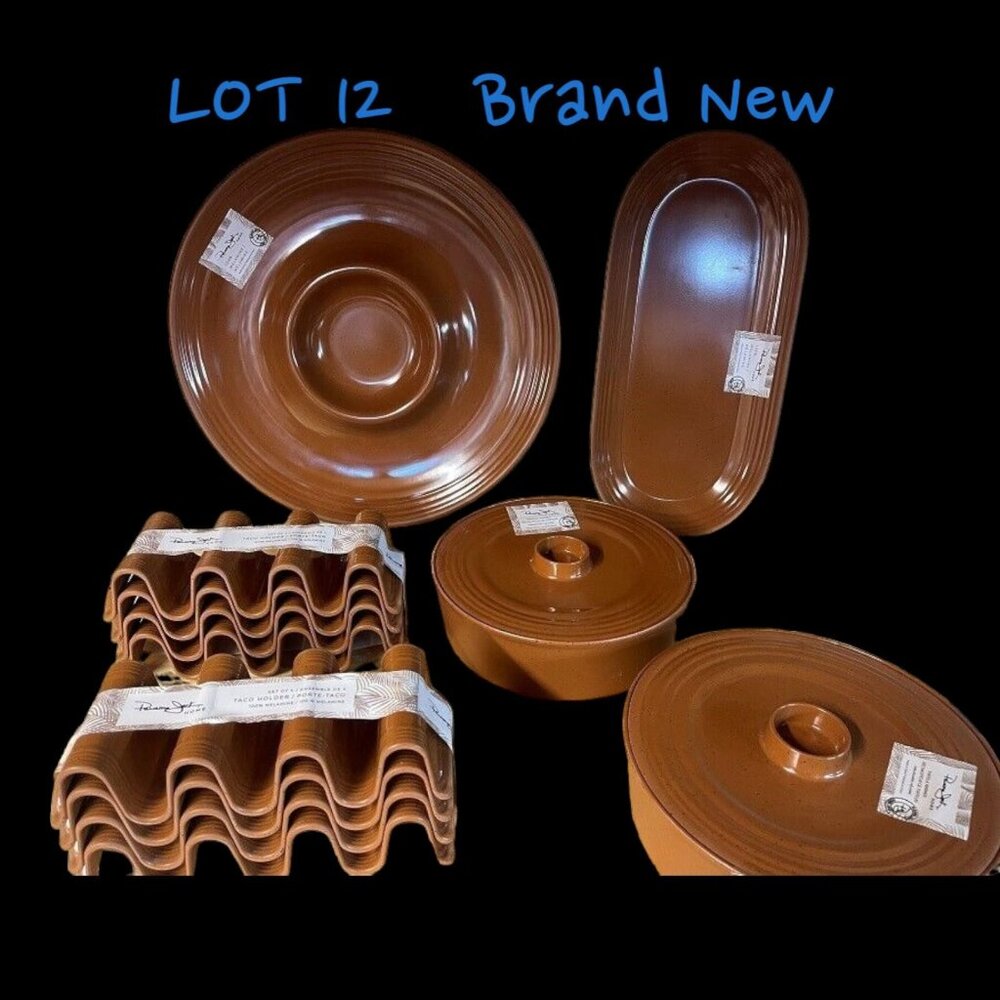 Panama Jack Melamine Taco Tortilla Holders Platter Set of 12 - Brand New